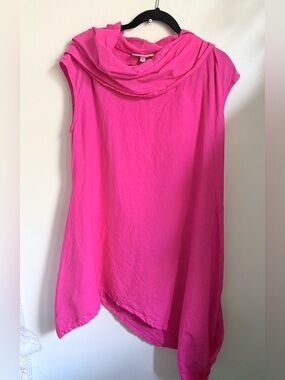Bryn Walker Hot Pink Cowl Neck Tunic Size S Linen